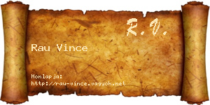 Rau Vince névjegykártya